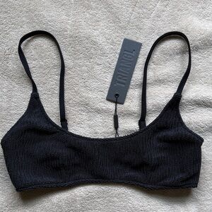 Triangl Swimwear Maci Textured Black Bralette Medium NWT